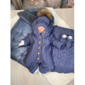 Комплект на выписку Пуф-Рози парламент-ежевичный