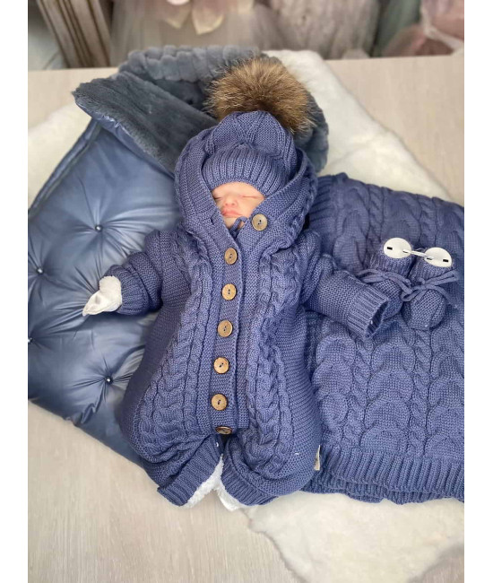 Комплект на выписку Пуф-Рози парламент-ежевичный