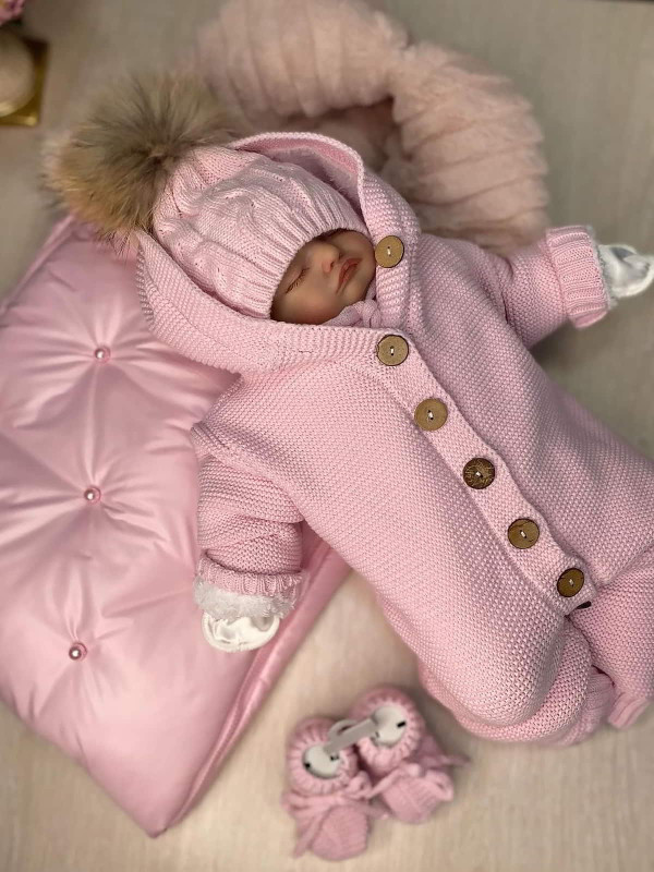 Комплект Пуф-Мишка розовый