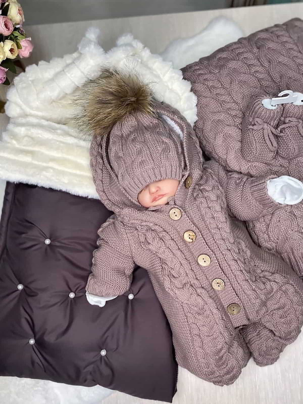 Комплект Пуф-Рози кофе