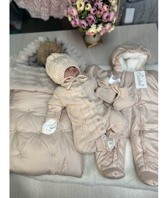 Комплект на выписку Пуф-Стрит крем-брюле