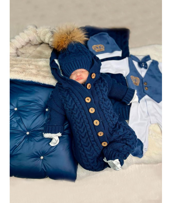 Комплект на выписку Пуф-Рози синий