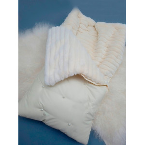 Конверт для новорожденного Пуф молочный