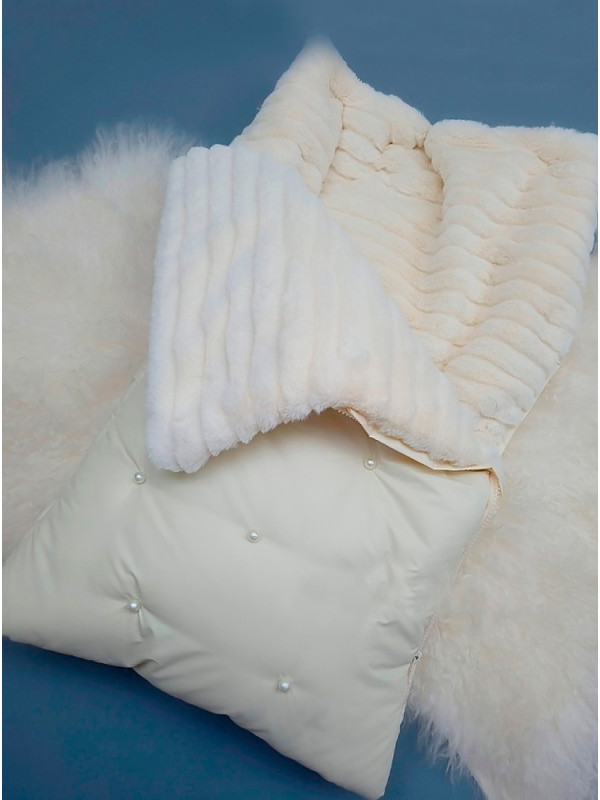 Конверт для новорожденного Пуф молочный