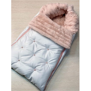 Комплект на выписку Пуф-Рози латте-розовый