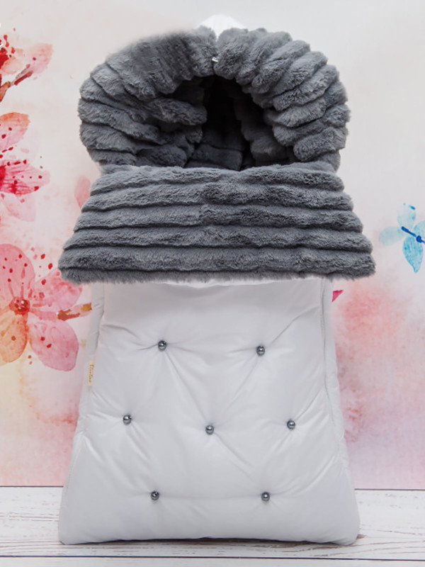 Конверт Пуф белый-серый