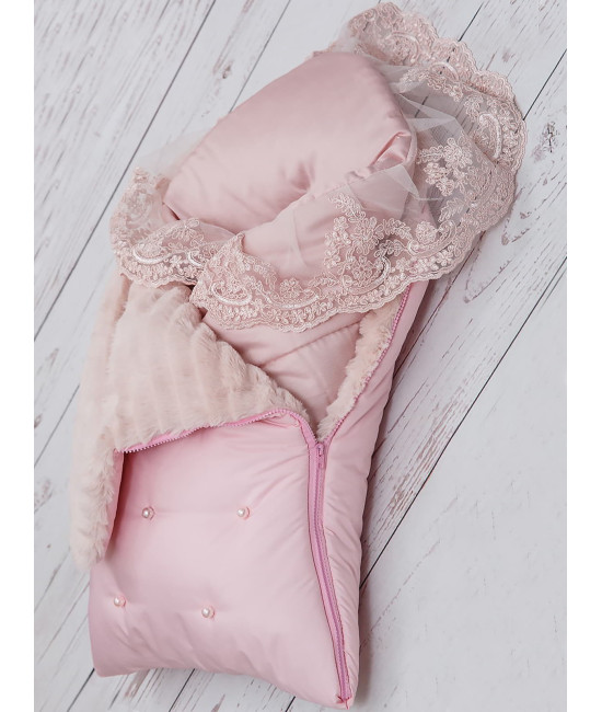 Конверт для новорожденного Пуф розовый