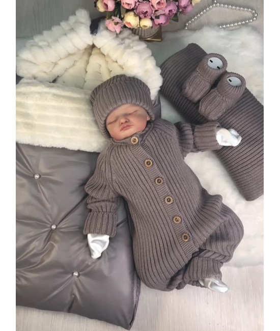 Демисезонный комплект Пуф-Лилу какао-молочный