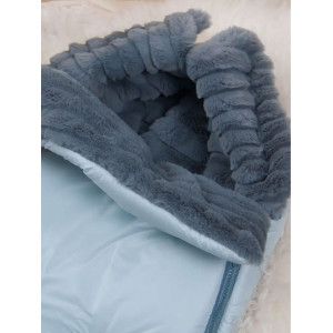 Конверт для новорожденного Пуф серо-голубой