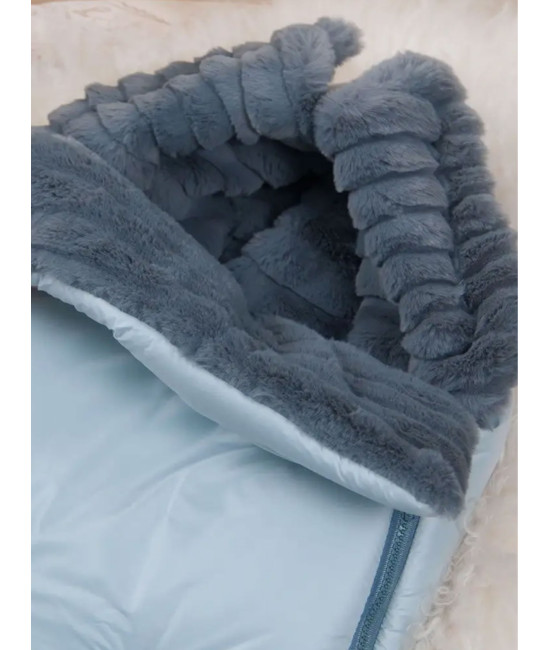 Конверт для новорожденного Пуф серо-голубой