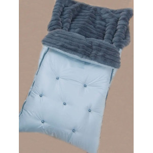 Конверт для новорожденного Пуф серо-голубой