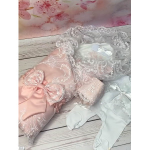 Комплект на выписку Роскошь-Кокетка пудра-молочный