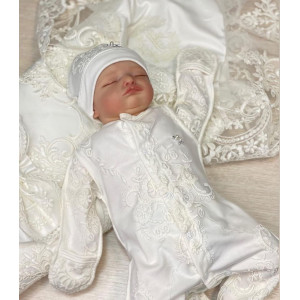 Комплект на выписку Роскошь-МариМар молочный