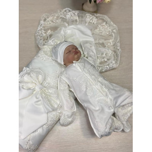 Комплект на выписку Роскошь-МариМар молочный