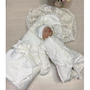 Комплект на выписку Роскошь-МариМар молочный