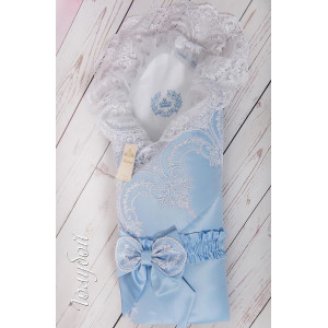 Конверт на выписку Роскошь голубой