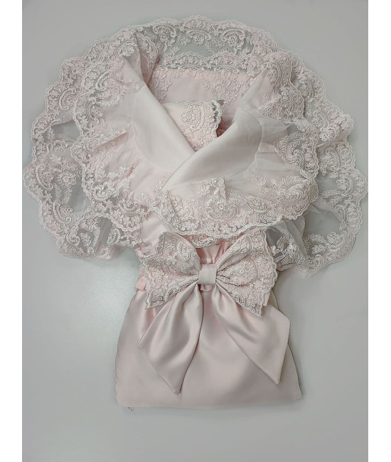 Конверт на выписку для новорожденных Самия розовый