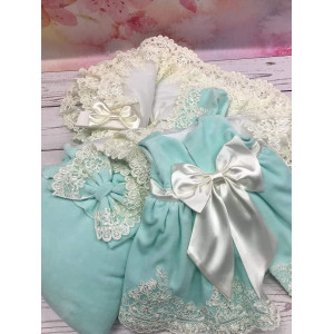 Комплект на выписку Самия-Лея бархат тиффани