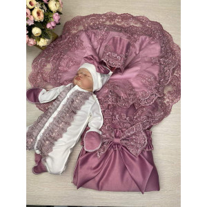 Комплект на выписку Самия-Кристи сиреневый