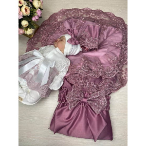 Комплект на выписку Самия-Кокетка сиреневый