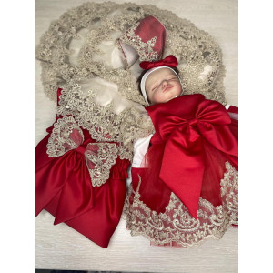 Комплект на выписку Самия-Маркиза красный