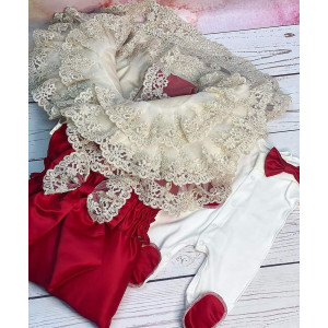 Комплект на выписку Самия-Маркиза красный