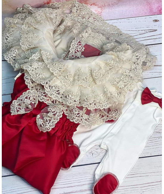 Комплект на выписку Самия-Маркиза красный