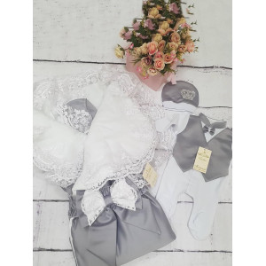 Комплект на выписку Самия-Джентльмен серый