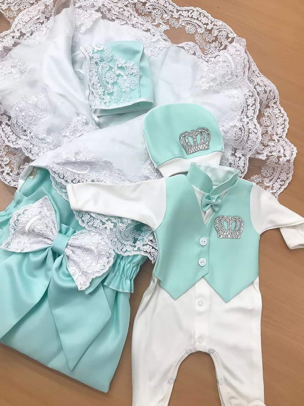 Комплект Самия-Джентльмен тиффани-белый