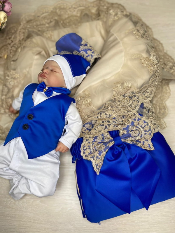 Комплект Самия-Джентльмен яркий синий-какао