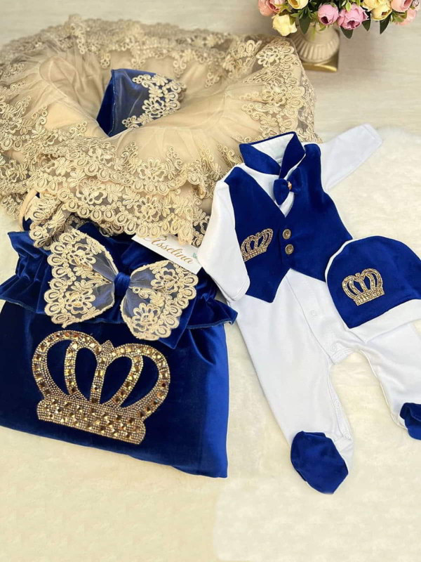 Комплект Самия-Джентльмен бархат яркий-синий