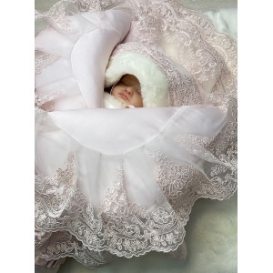 Конверт на выписку для новорожденных Самия розовый