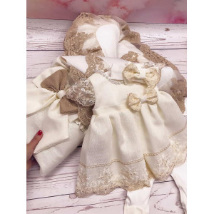 Комплект на выписку Самия-Неаполь люрекс какао