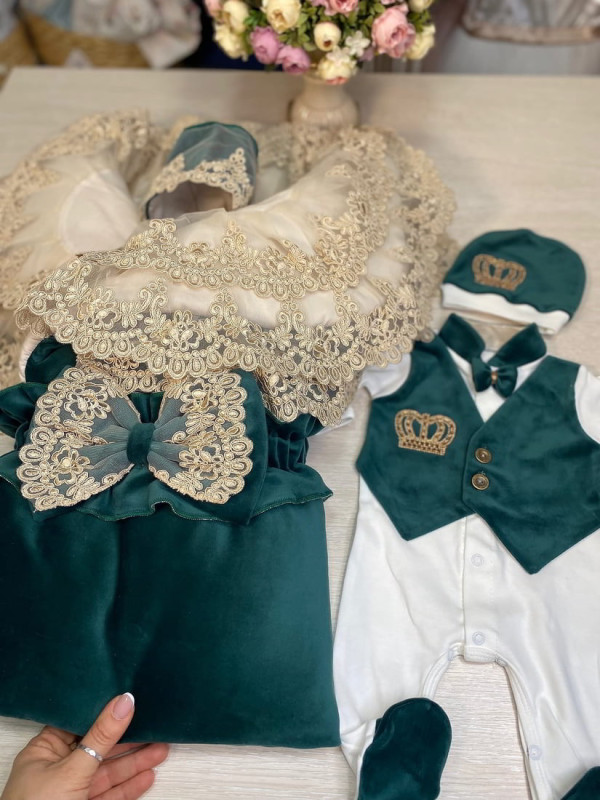 Комплект Самия-Джентльмен бархат изумруд