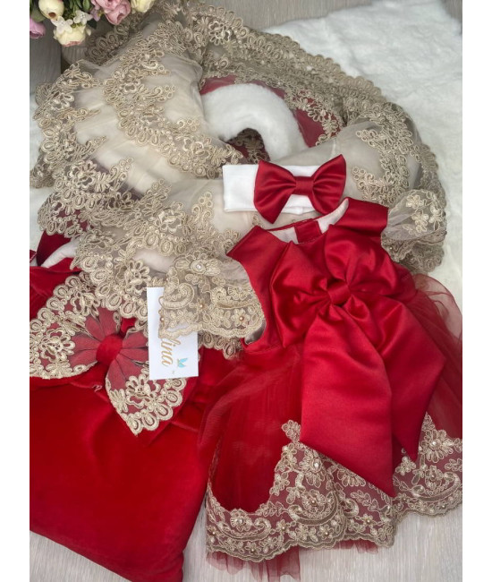 Комплект на выписку Самия-Маркиза красный