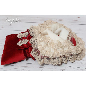 Конверт на выписку Самия бархат бордо