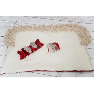 Конверт на выписку Самия бархат бордо