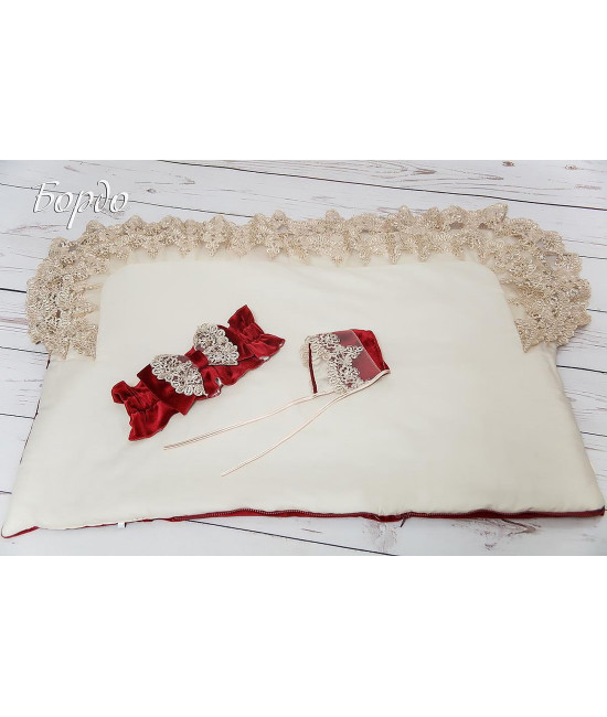 Конверт на выписку Самия бархат бордо