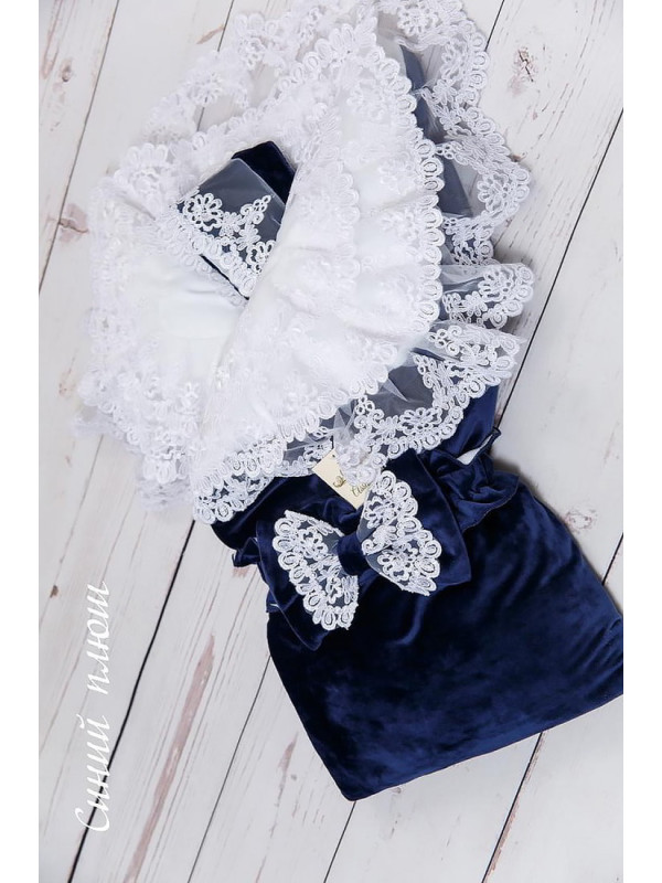 Конверт Самия бархат синий-белый