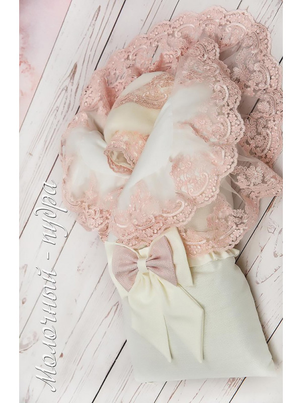 Конверт Самия люрекс молочный-пудра