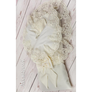 Конверт на выписку для новорожденного Самия Люрекс молочный 