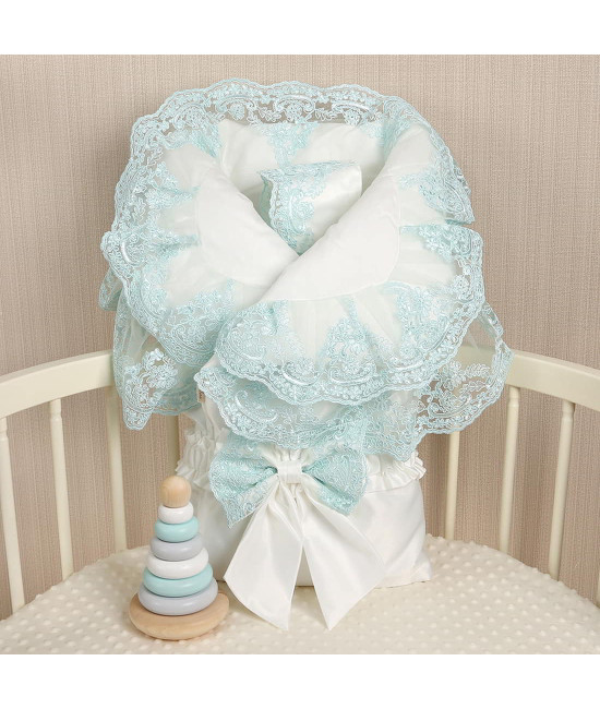 Конверт на выписку Самия Люрекс молочный-тиффани