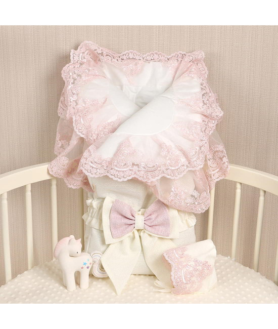 Конверт на выписку для новорожденного Самия Люрекс молочный-пудра