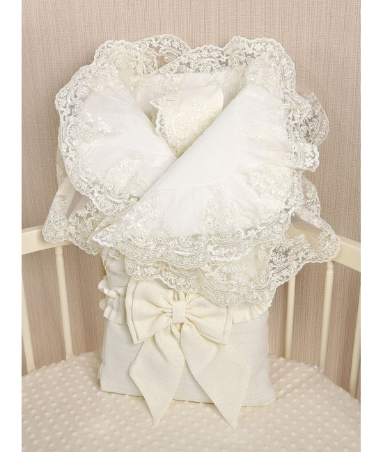 Конверт на выписку для новорожденного Самия Люрекс молочный 