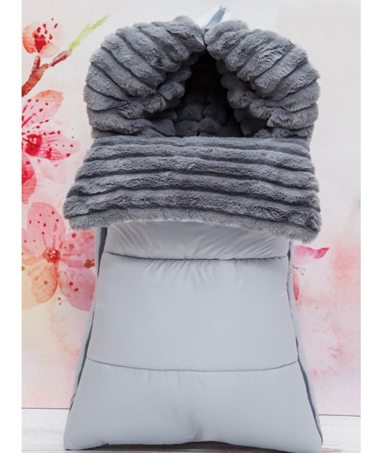 Конверт на выписку Стеганый серо-голубой