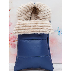 Конверт на выписку Стеганый синий-крем