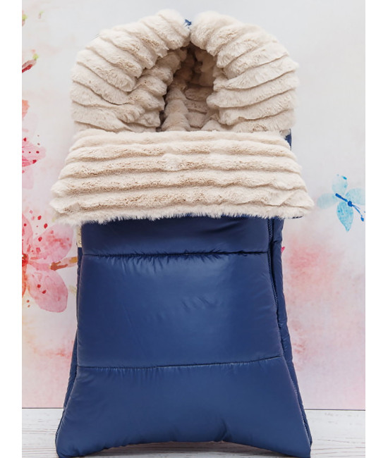 Конверт на выписку Стеганый синий-крем