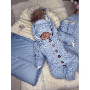 Комплект на выписку Пуф-Рози голубой