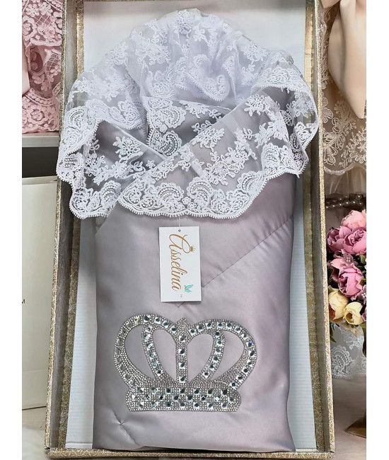 Конверт на выписку Тафта серый