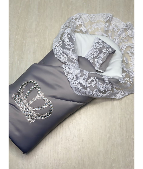 Конверт на выписку Тафта серый